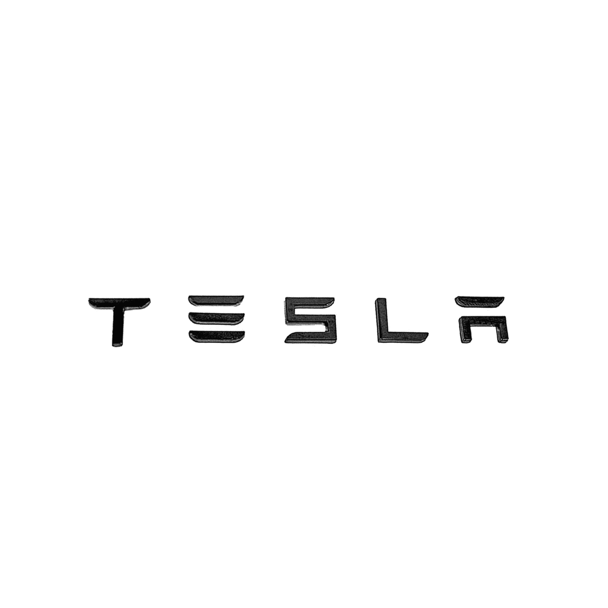 YHCDSEA 3D Raised Tesla Tailgate Insert Letters Emblems ABS Material  Compatible with Tesla Model 3 YSX Series Accessories (Glossy Black)