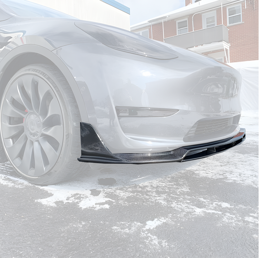 Carbon Fiber Front Lip style V Spoiler | Tesla Model Y - Carbone Prestige Shop