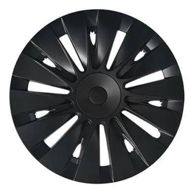 19 Inch Whirlwind Hubcap Matte Black (Asymmetric Model 5) | Tesla Model Y - Carbone Prestige Shop