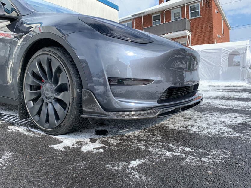 Carbon Fiber Front Lip style V Spoiler | Model Y - Carbone Prestige Shop