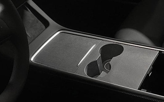 Carbon Fiber Console Wrap | Tesla Model 3 & Y (2021+) - Carbone Prestige Shop