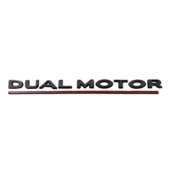 TESLA DUAL MOTOR Badges | Tesla Model 3 & Y - Carbone Prestige Shop